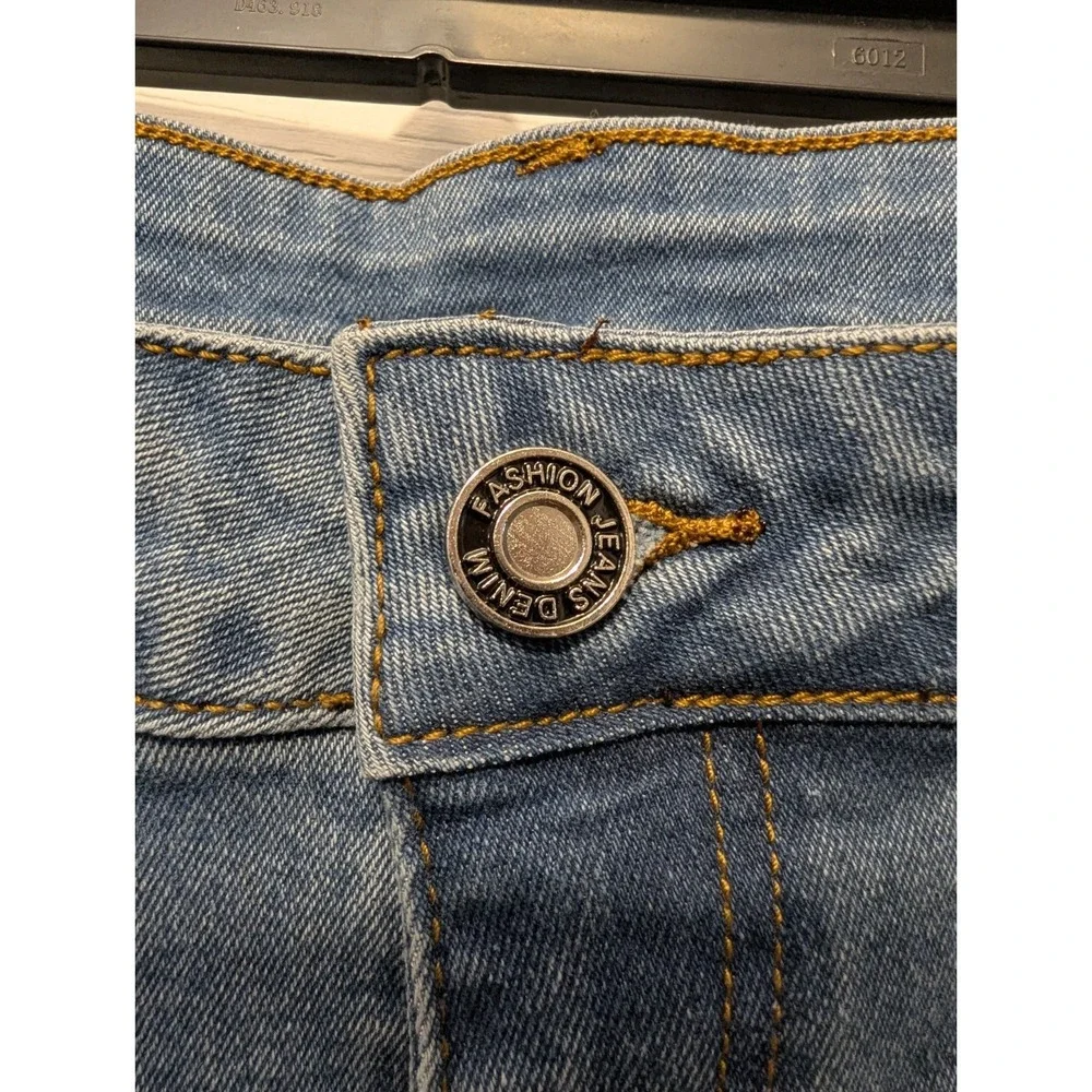 Womens Barrel Jeans 10 Festival High Rise Wide Leg Denim Raw Hem Stretch Cowgirl
